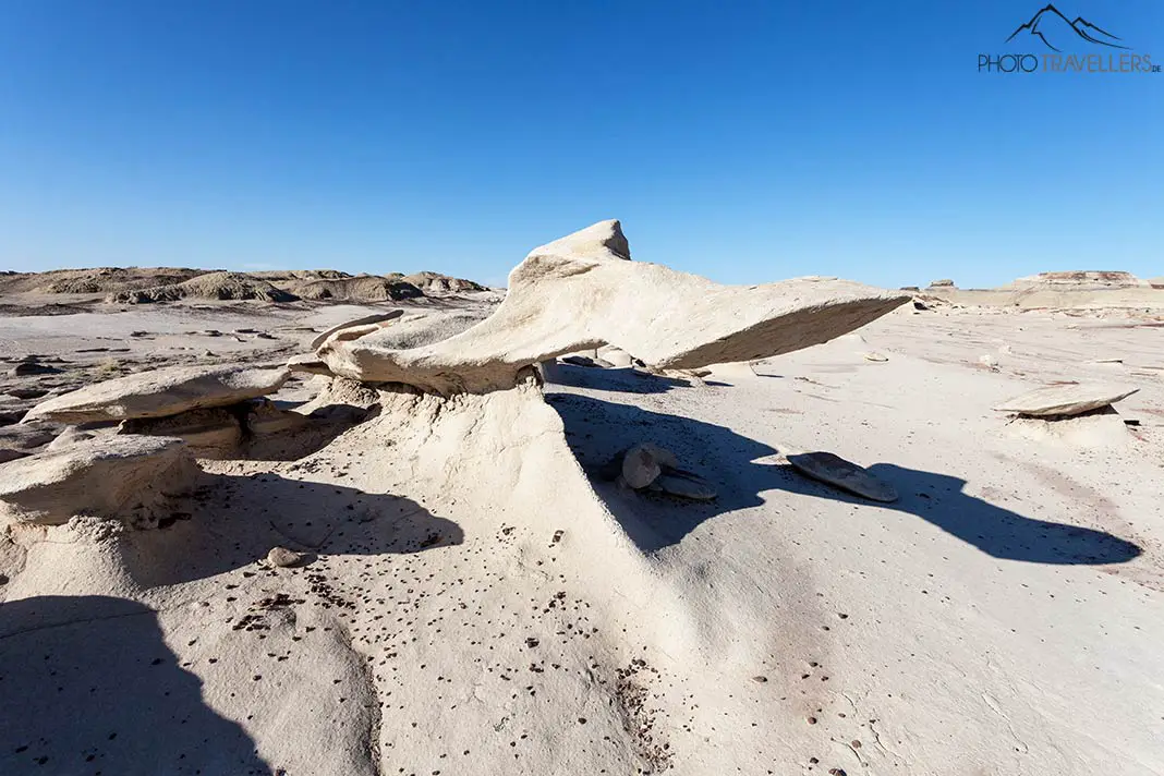 Eine wilde Sandsteinformation in den Bisti Badlands