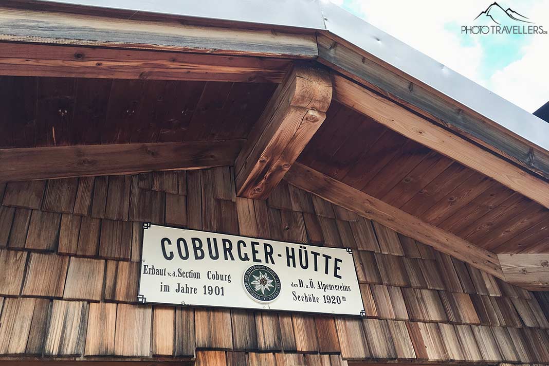 Das Schild der Coburger Hütte