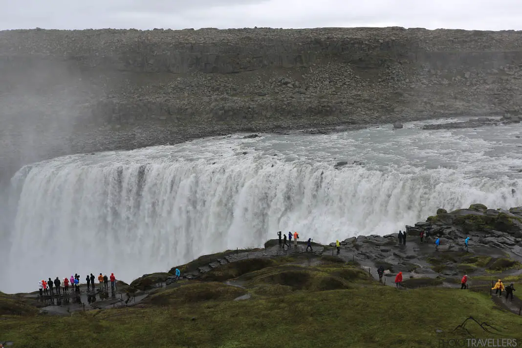 View of the Dettifoss with a lot of people