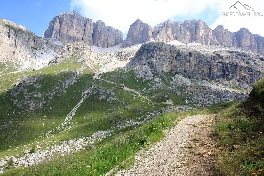 Der Einstieg zum Sass Pordoi und dem Piz Boè