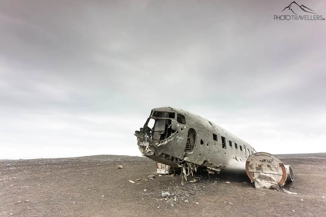 The crashed Douglas C-47 Skytrain at Black Beach in Iceland