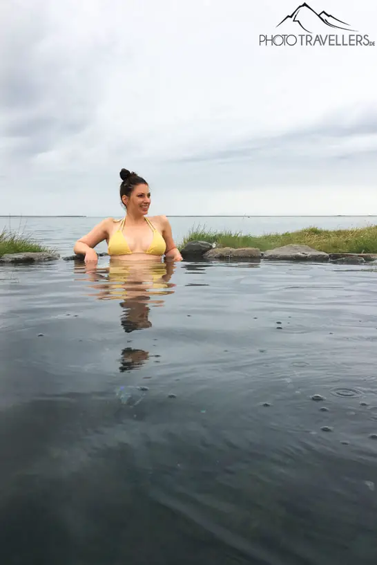 Biggi in the hot Birkimelur pool in Iceland