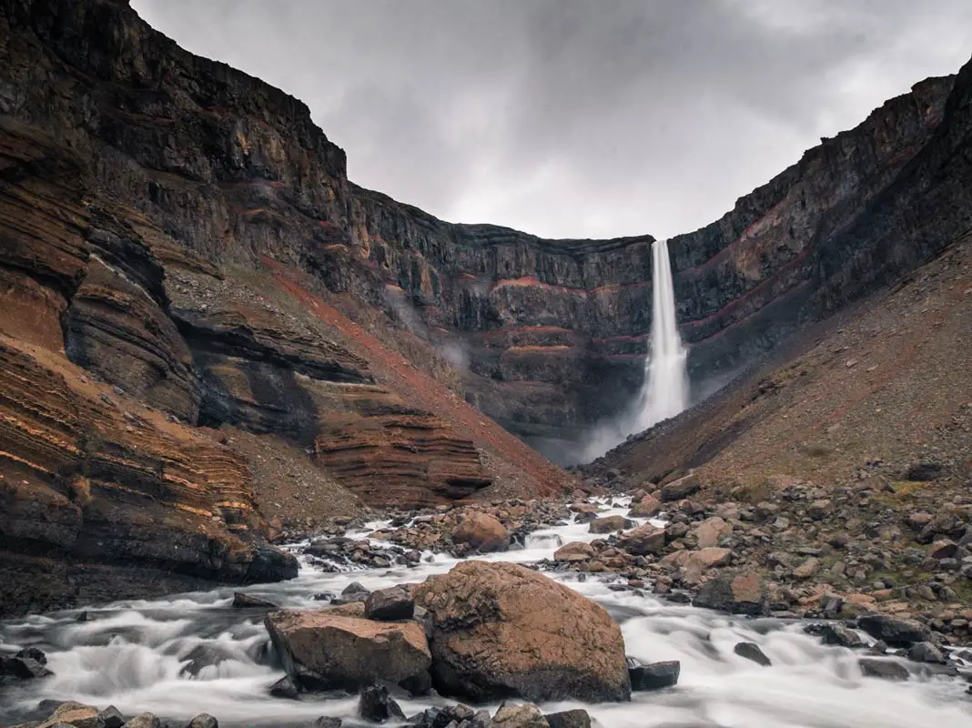 The Hengifoss in Iceland