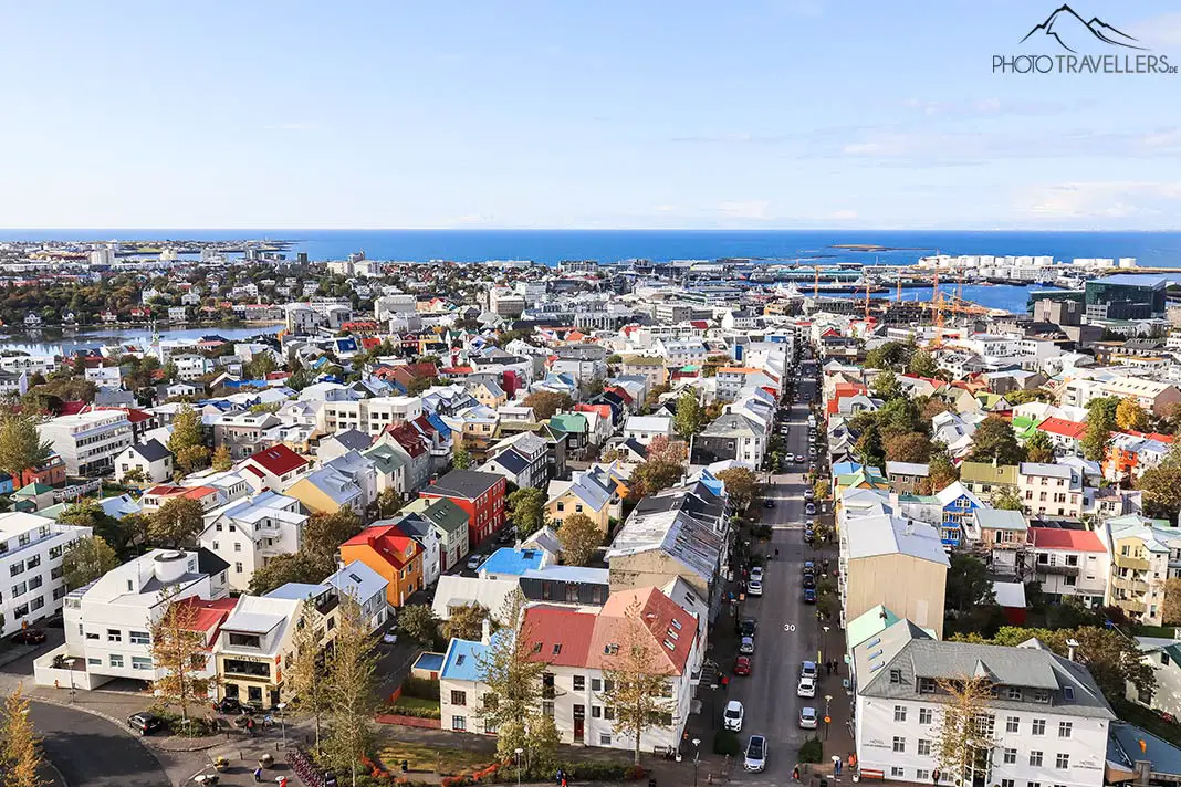 Der Blick von oben über Reykjavík 
