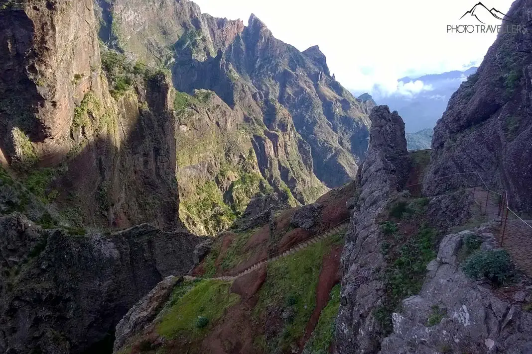 Steiler Wanderweg auf Madeira