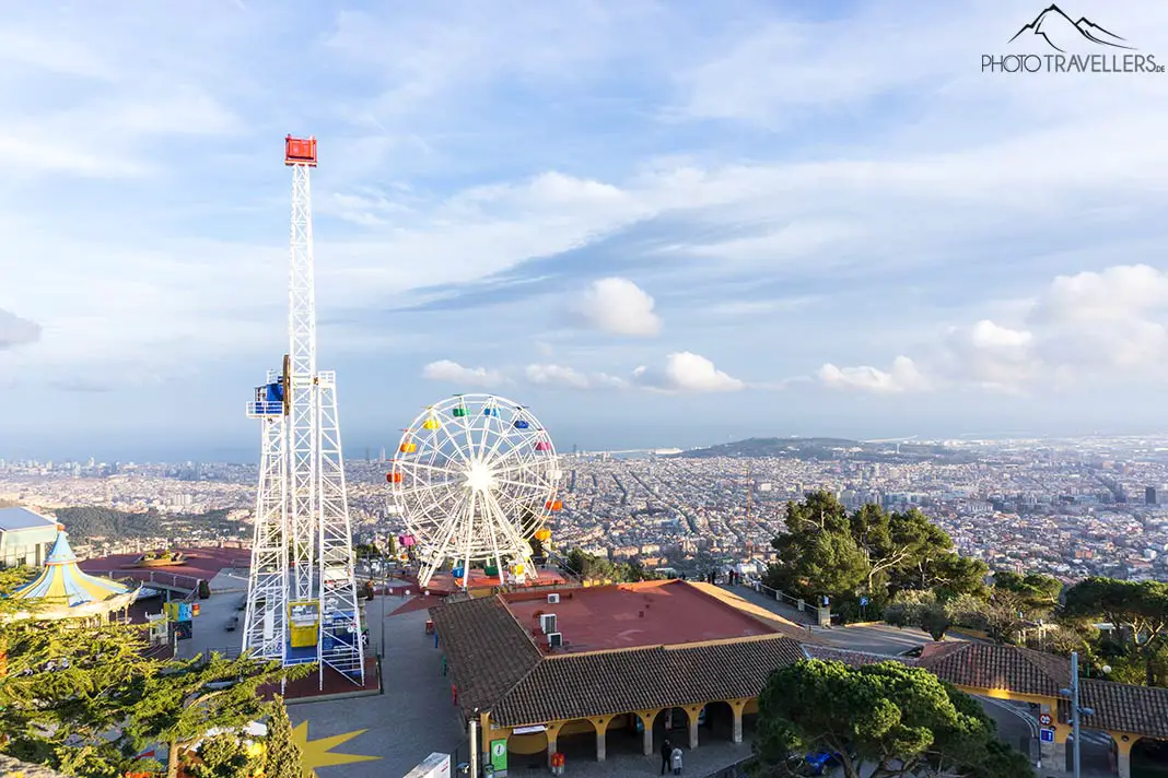 The view of the Tibidabo amusement park