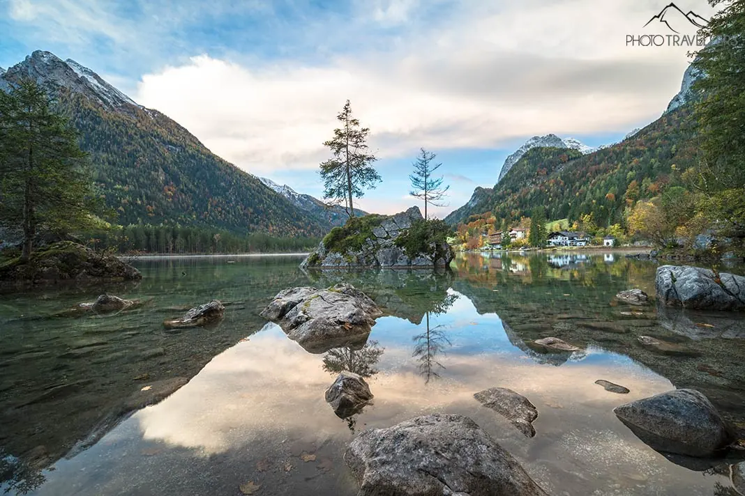 Der Blick über den Hintersee in Bayern, aufgenommen mit 15 Millimeter Brennweite an einer Vollformat-Kamera