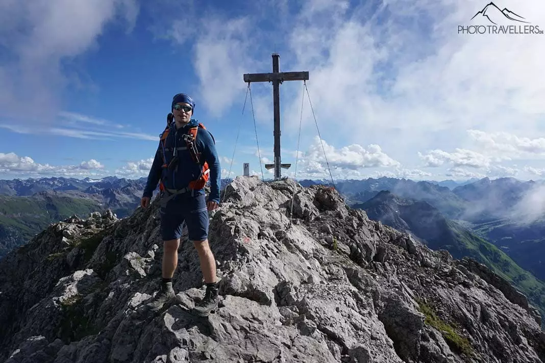 Flo am Gipfel des Biberkopfs, den sechsthöchsten Berg Deutschlands