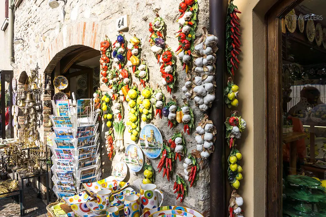 A colorful store display in Sirmione on Lake Garda