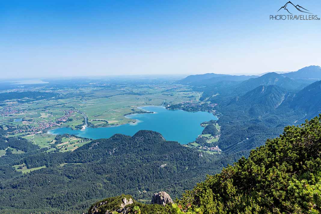 Blick vom Herzogstand auf den Kochelsee