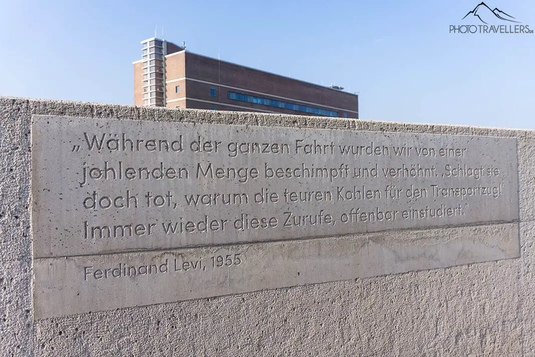 An inscription at the memorial Großmarkthalle