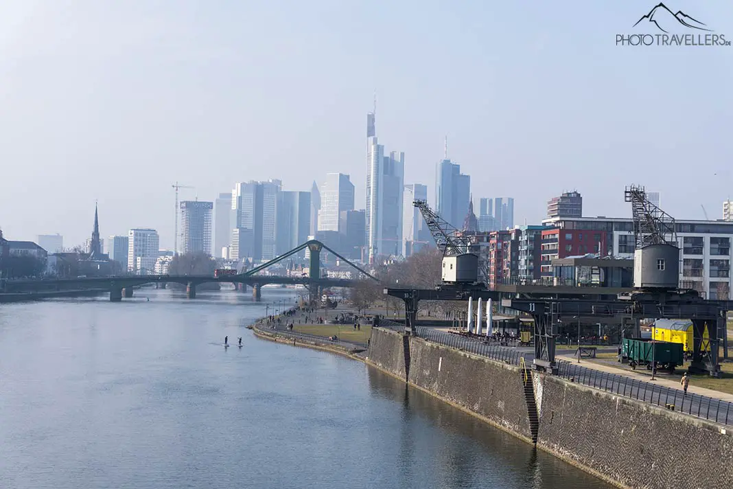 View across the Main River to the Frankfurt skyline