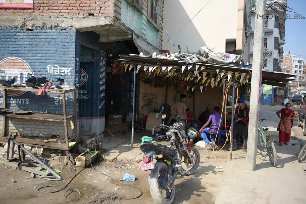 Eine Werkstatt in Kathmandu