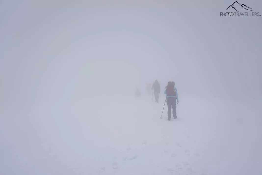 Nebel auf Wanderung zum Großen Solstein