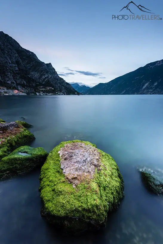 Evening atmosphere on the shore of Lake Garda in Limone