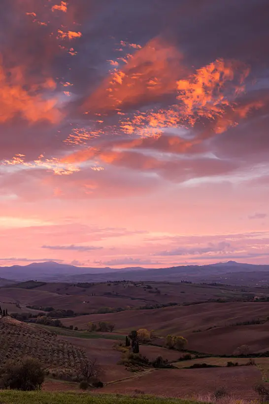 Sonnenaufgang im Val d'Orcia