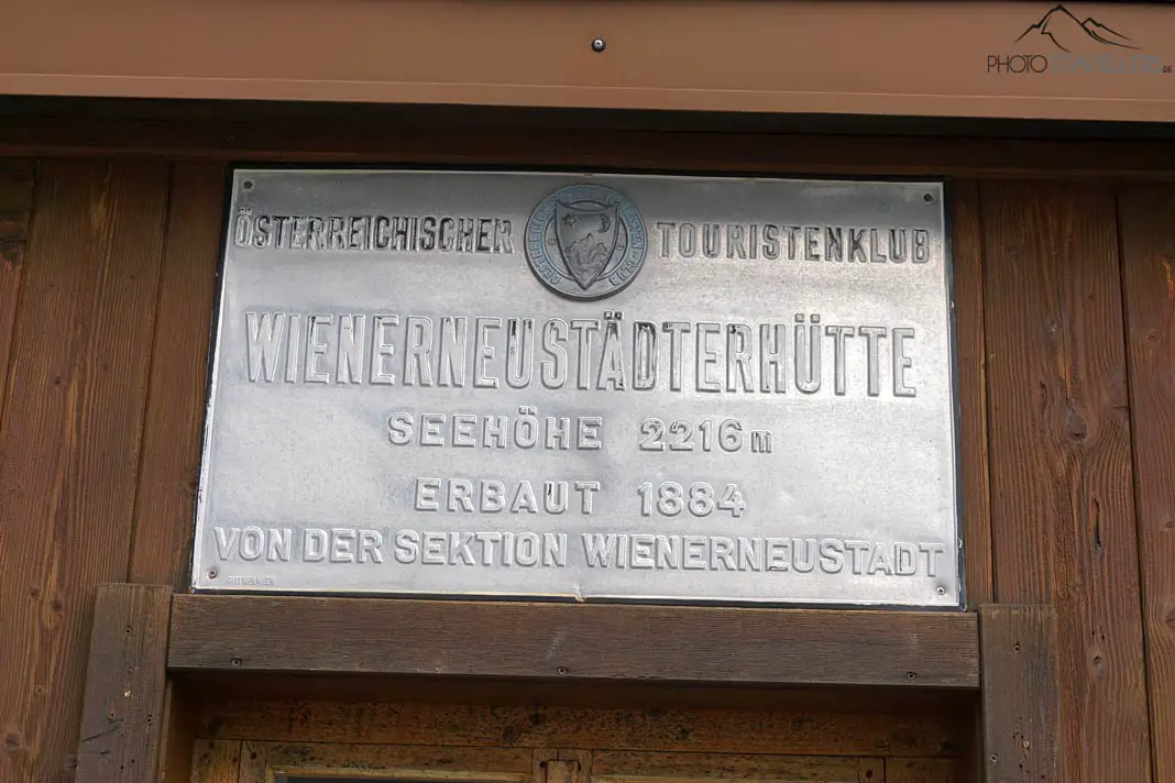 Schild Wiener Neustädter Hütte