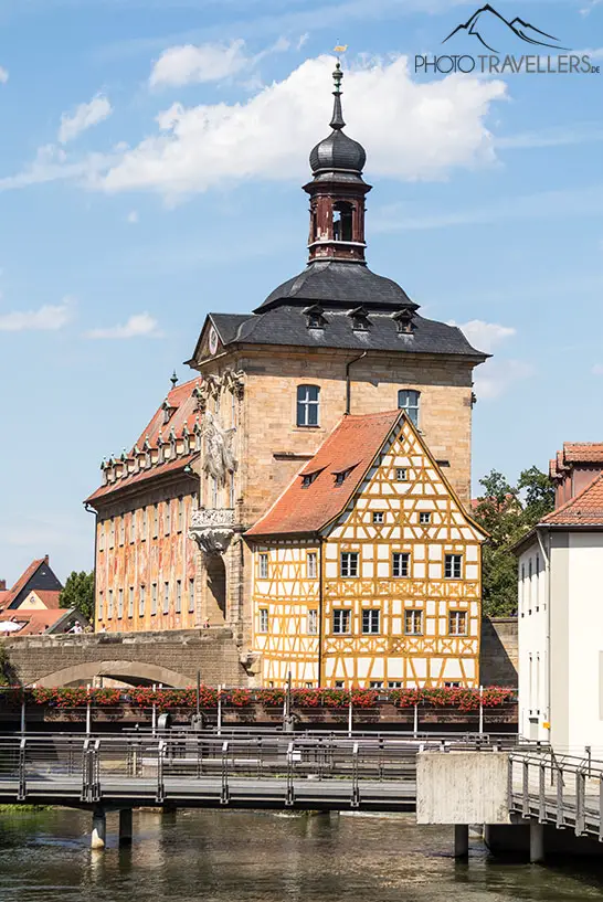Der Blick auf das Alte Rathaus in Bamberg