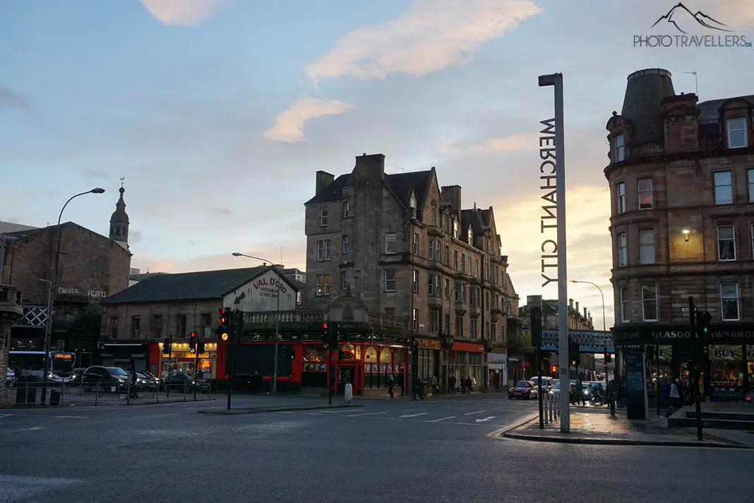 Sonnenuntergang in Glasgow