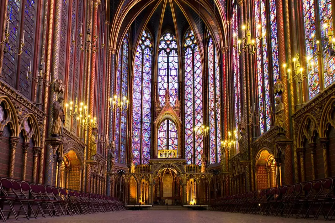 Inside the stained glass windows of the Sainte Chapelle