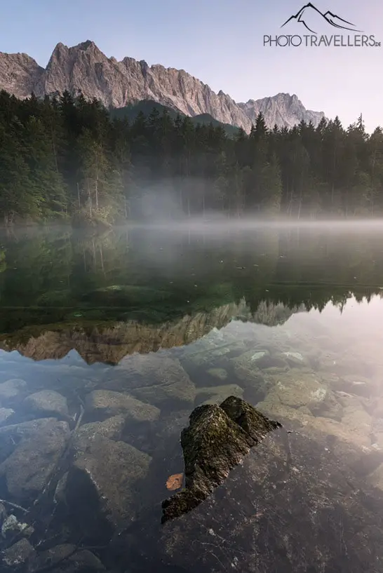 The Badersee with the Zugspitze in the background