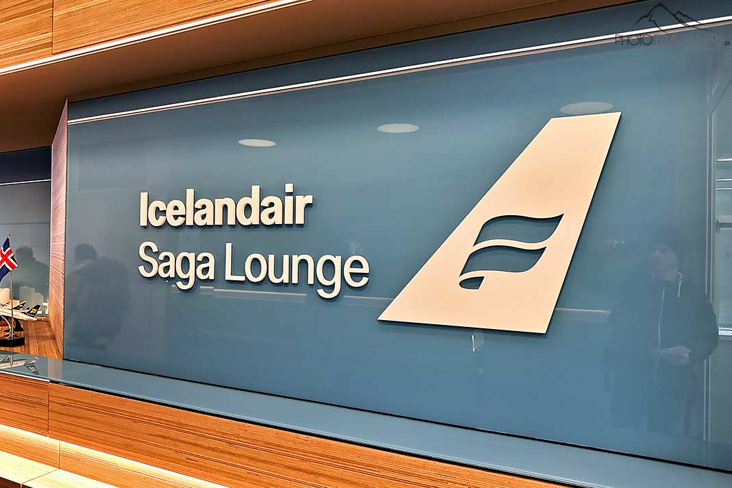 Der Eingang zur Icelandair Saga Lounge