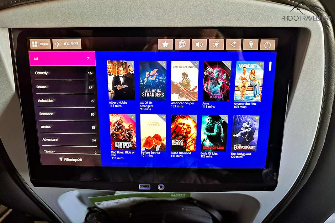 Das Entertainment System der Saga Class von Icelandair