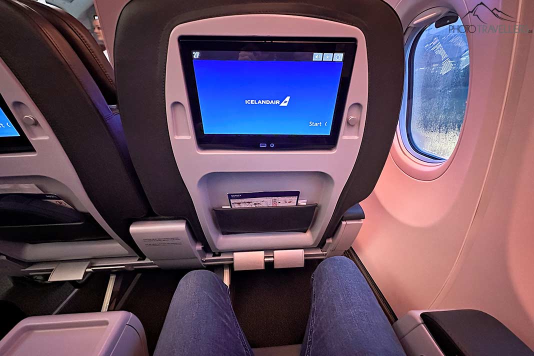 Der Sitzabstand in der Icelandair Saga Class