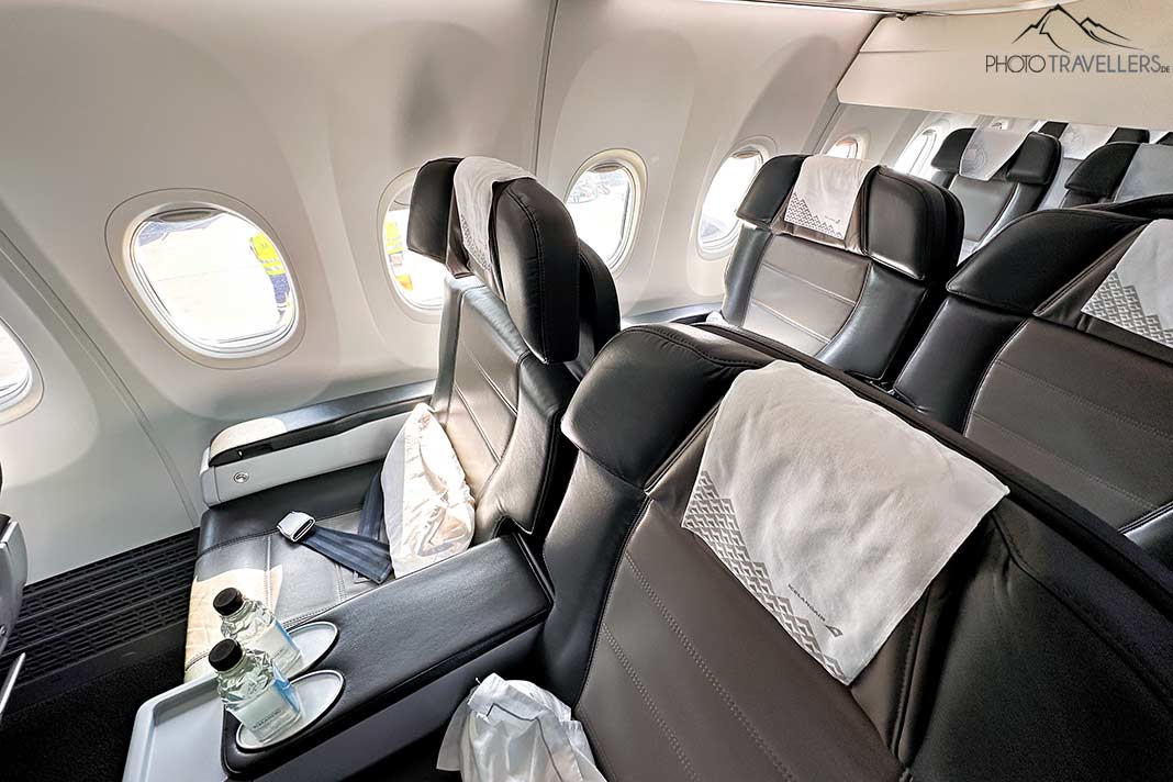 Die Kabine des Icelandair Saga Class