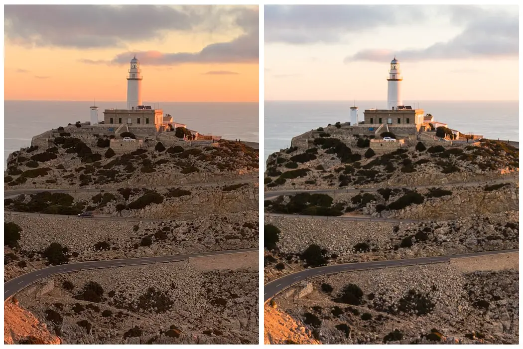 Zwei Vergleichsfotos: iPone XS gegen Nikon D810 in der 100-Prozent-Ansicht