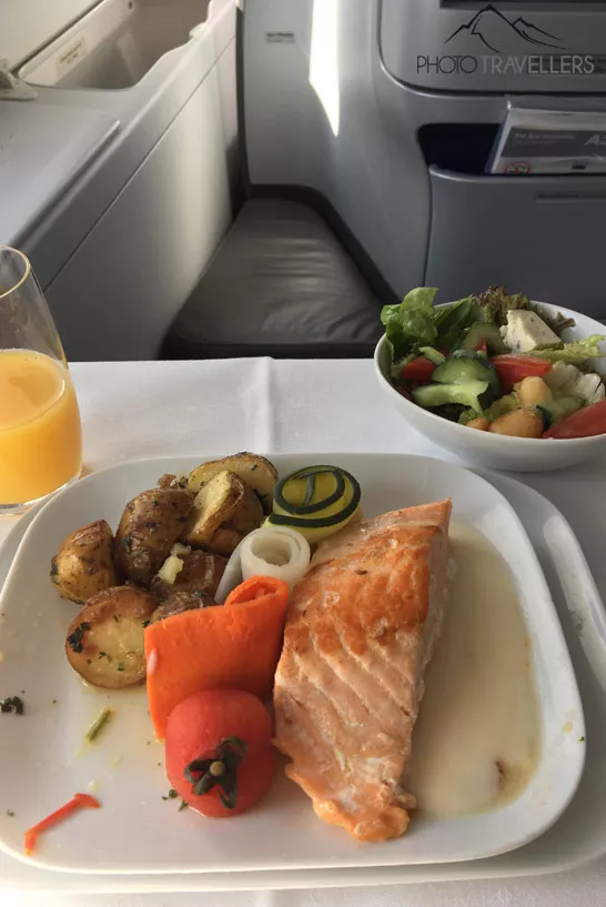 Mittagessen in der Lufthansa Business Class