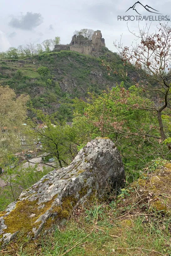 Blick vom Ahrsteig auf die Burg Are