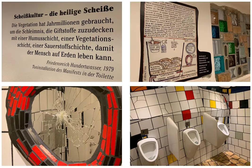 Die Toilette vom Hundertwasser Village in Wien