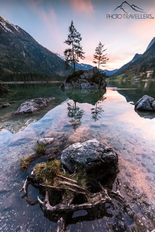 Der Sonnenaufgang am Hintersee im Berchtesgadener Land