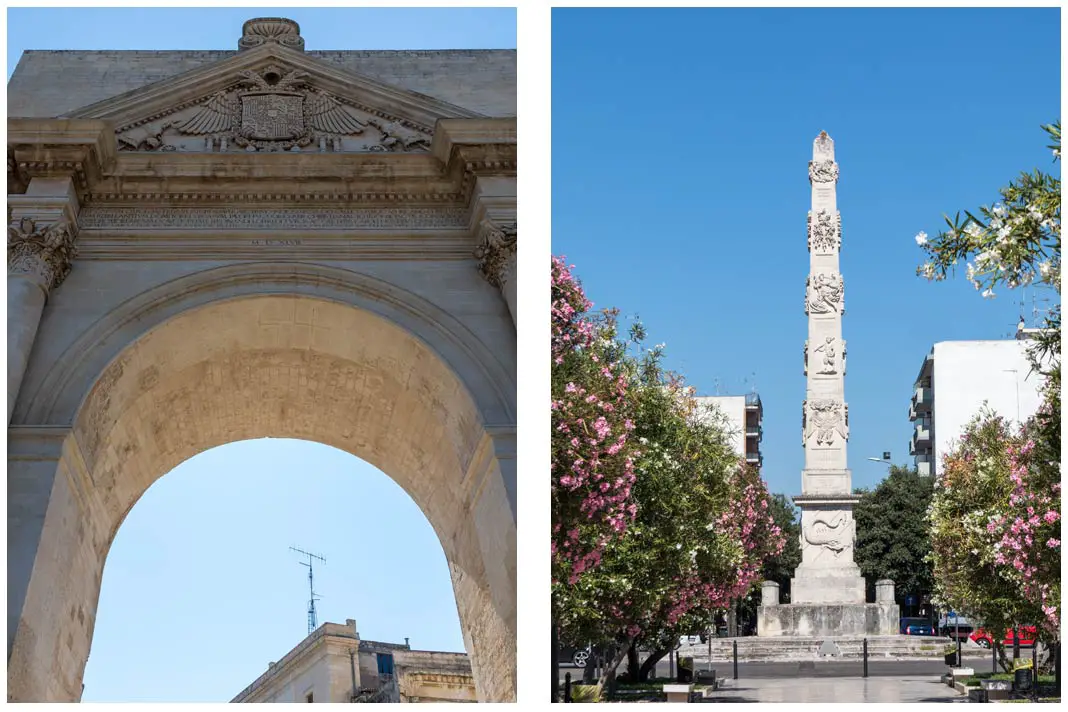 Das Porta Napoli und der Obelisco in Lecce