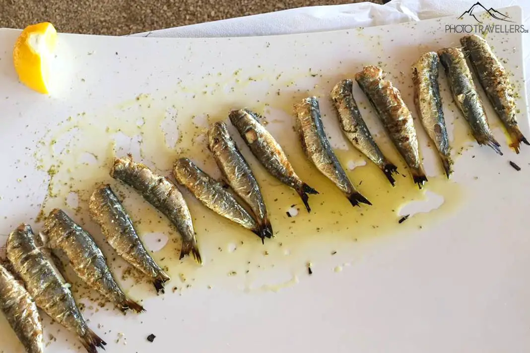 Grilled sardines in Greece