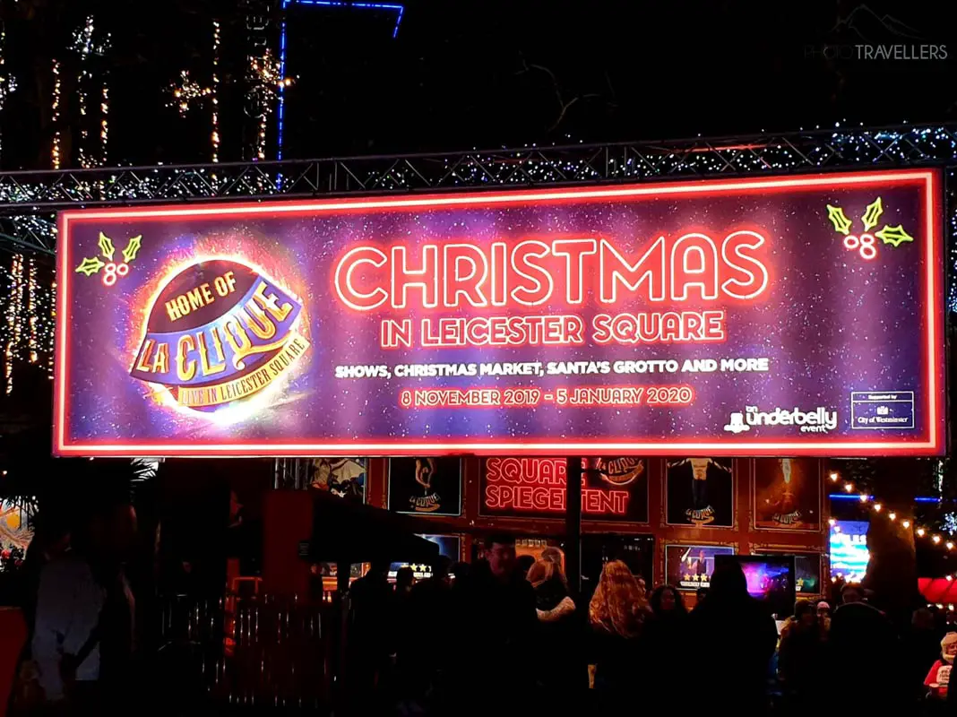 The Leicester Square Christmas Market in London