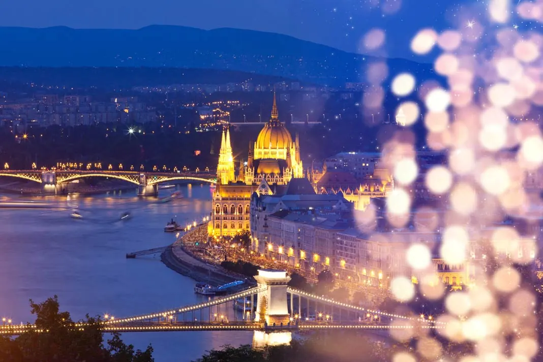 Der Blick auf die Silvesterfeier in Budapest