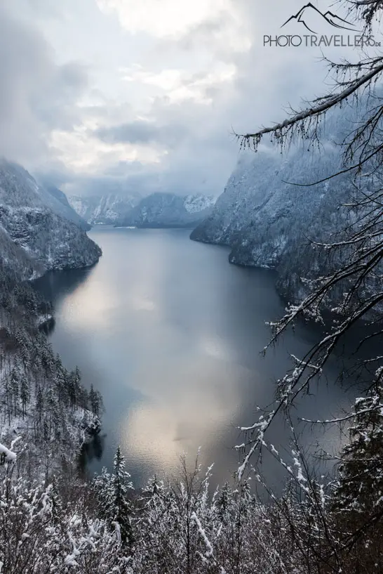 Blick auf den Königssee im Winter