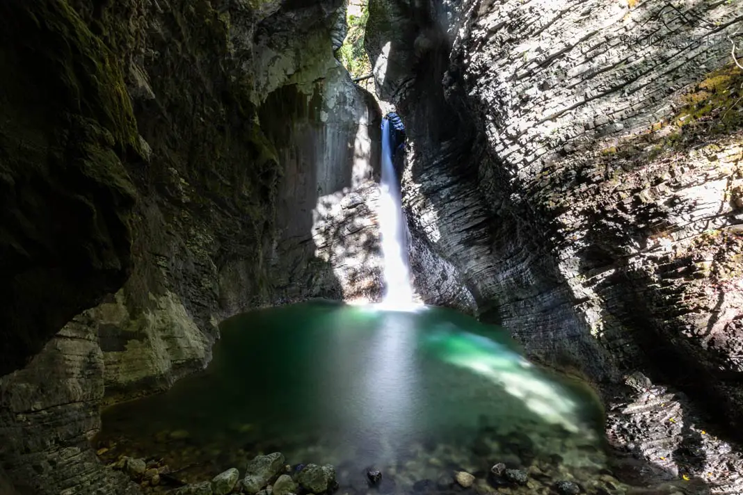 Der Kozjak-Wasserfall in Slowenien