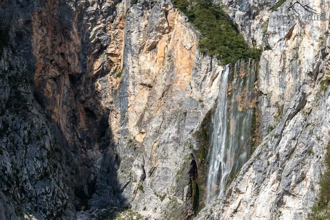 Der Boka Wasserfall in Slowenien