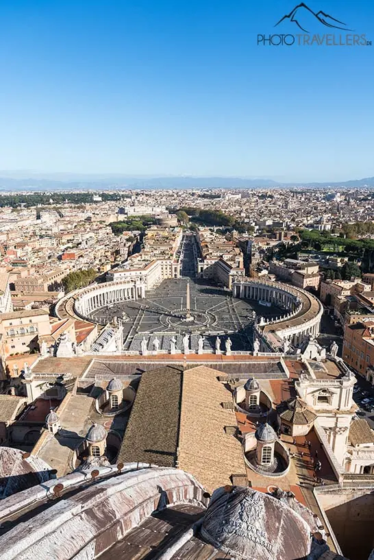 The view from St. Peter's Basilica to St. Peter's Square