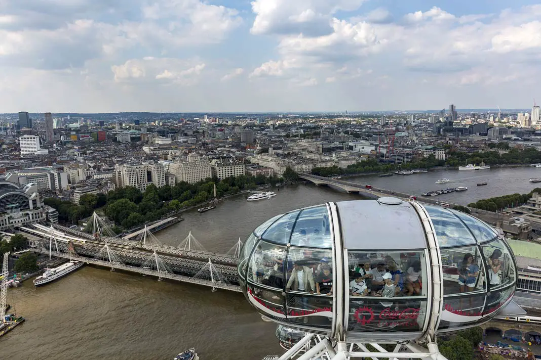Der Blick vom London Eye über die Stadt