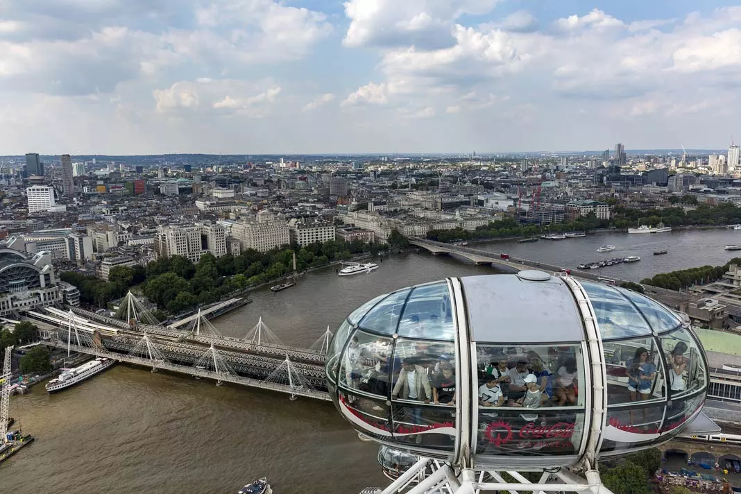View from London Eye all over the city