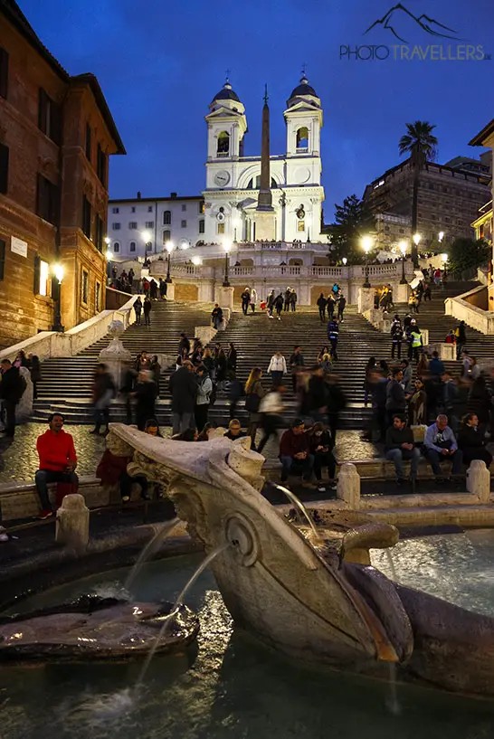 The Spanish Steps in the evening
