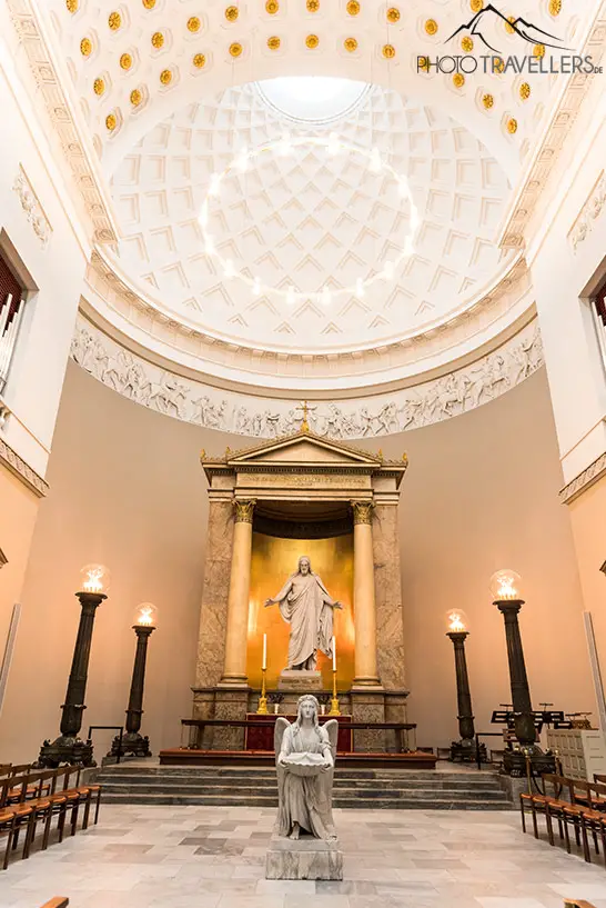 Inner view of the Church of your Lady with a single sculpture