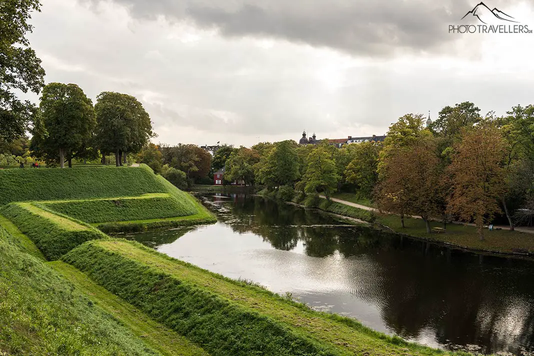 View of the huge moats at the Kastellet - this is a top sight of copenhagen