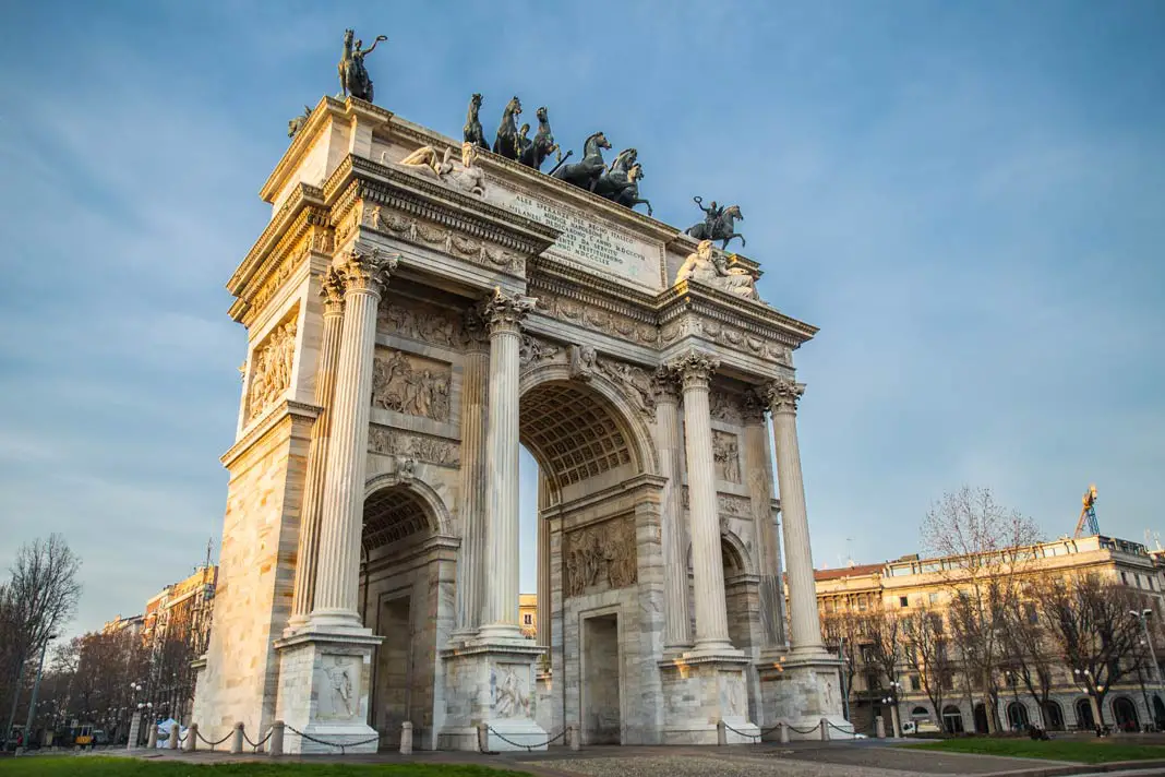 The Arc de Triomphe Arco della Pace in Milan
