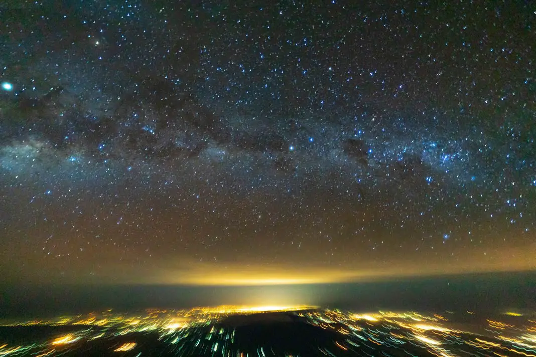 Die Milchstraße aus dem Flugzeug fotografiert