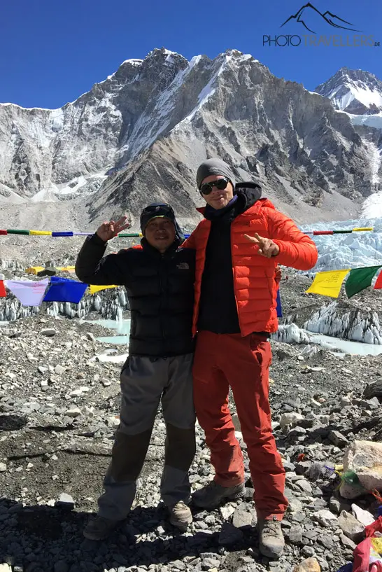 Bikas und Flo am Everest Basecamp